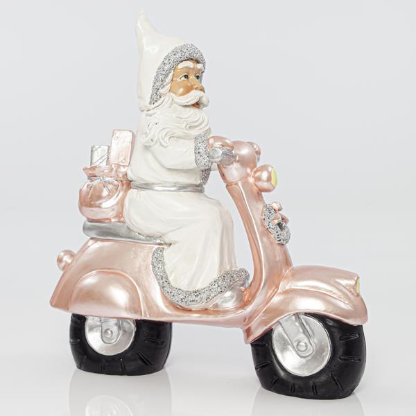WHITE SANTA WITH PINK MOTORCYCLE