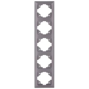 5 GANG VERTICAL FRAME SILVER