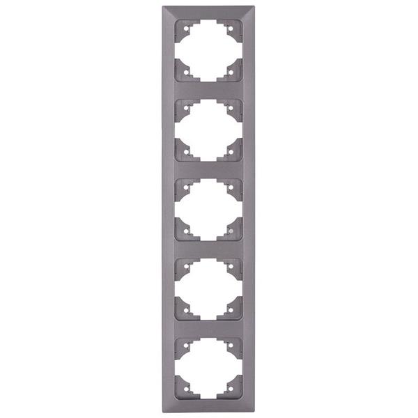 5 GANG VERTICAL FRAME SILVER