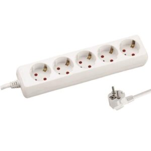 SOCKET 5 SCHUKO HOLES CABLE 3X1