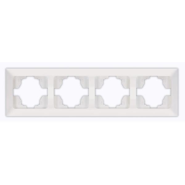 4 GANG HORIZONTAL FRAME WHITE