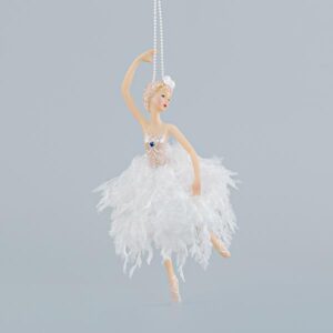 BALLERINA WITH WHITE FEATHERS